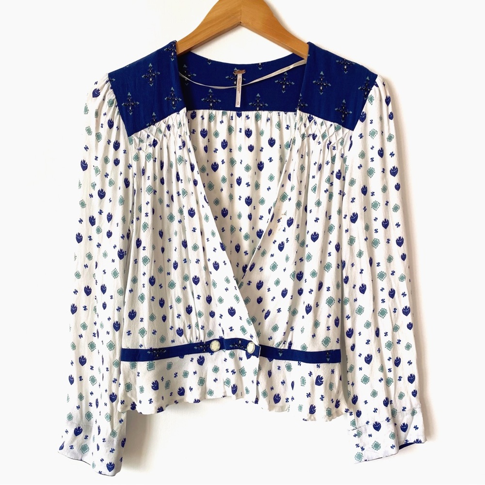 Free People XS V-neck wrap front top